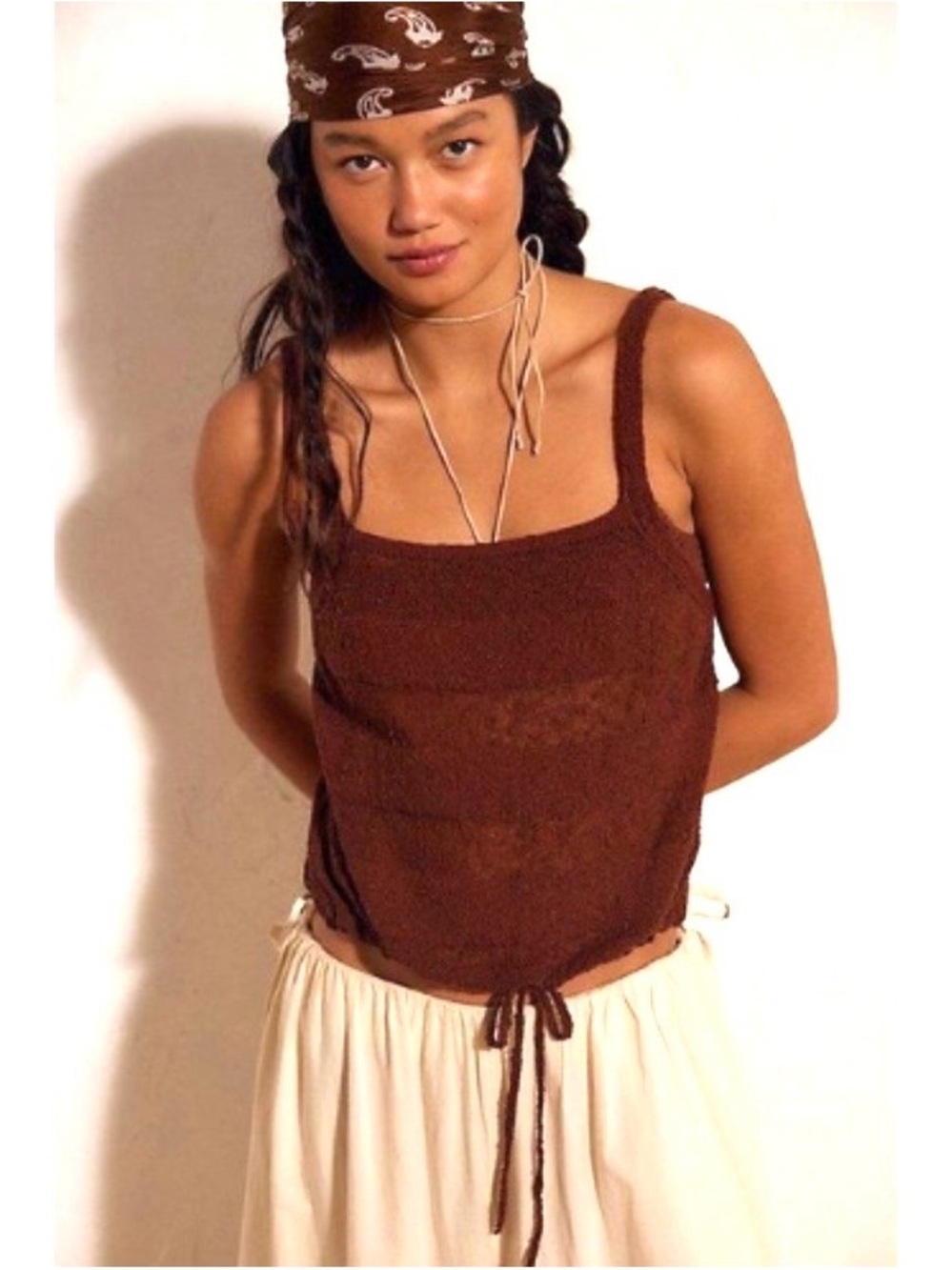 Free People by the beach Brown sweater Tank
